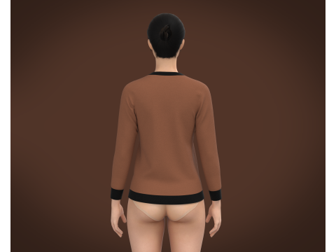 Ladies Long Sleeve Tops 3D Model