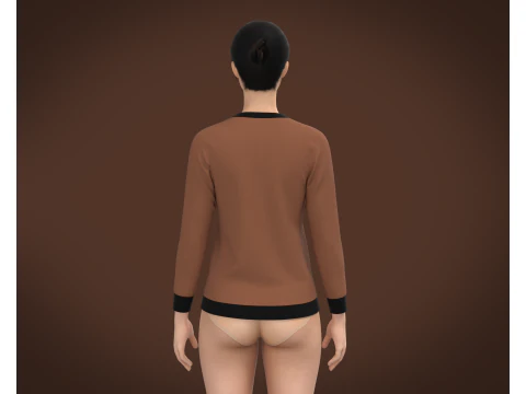 Ladies Long Sleeve Tops 3D Model