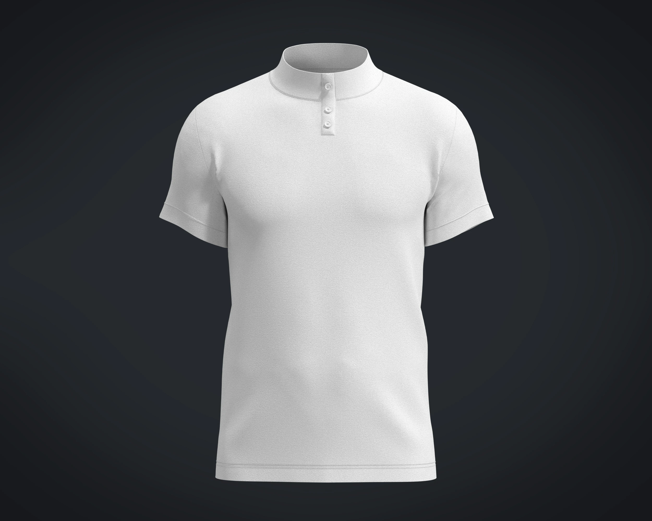 High Neck T-shirt 3D Model .c4d .max .obj .3ds .fbx .stl .blend 