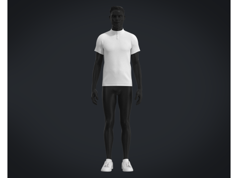 High Neck T-shirt Model 3D