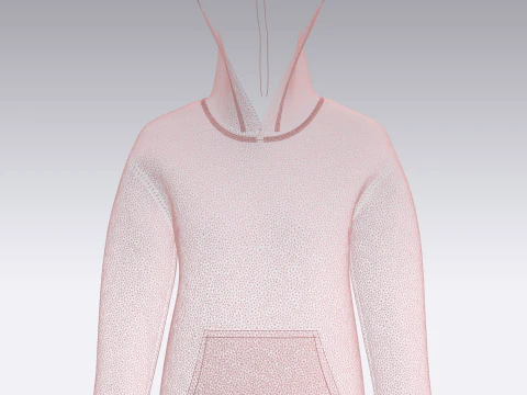Ladies Pink Hoodie with jogger 3D Model