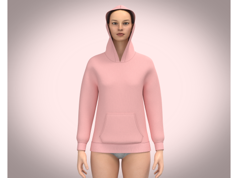 Ladies Pink Hoodie with jogger 3D 模型