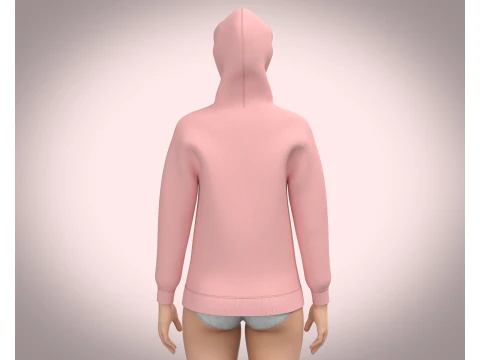 Ladies Pink Hoodie with jogger 3D Model