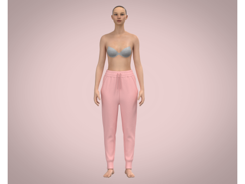 Ladies Pink Hoodie with jogger 3D 模型