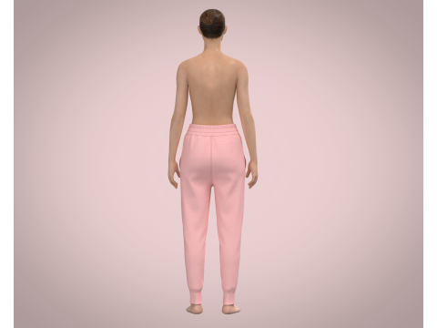 Ladies Pink Hoodie with jogger 3D 模型