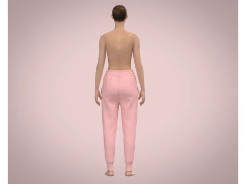 Ladies Pink Hoodie with jogger 3D Model
