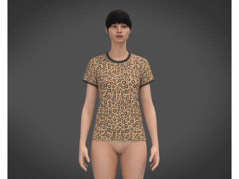 Animal Print T-Shirt 3D Model