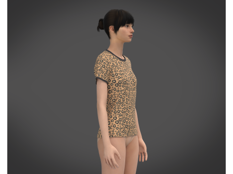 Animal Print T-Shirt 3D Model