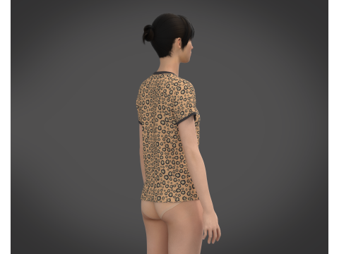 Animal Print T-Shirt 3D Model