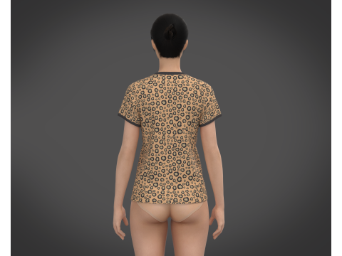 Animal Print T-Shirt 3D Model