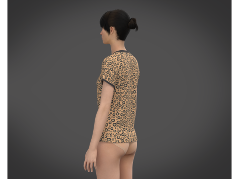 Animal Print T-Shirt 3D Model