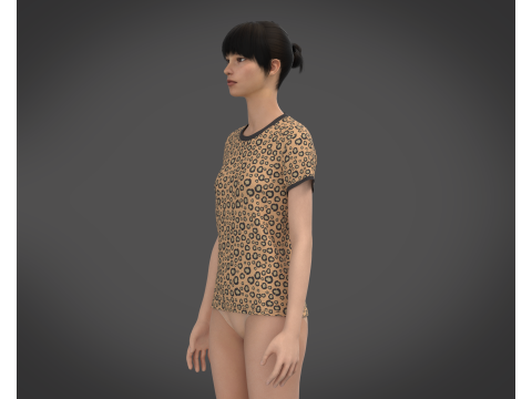 Animal Print T-Shirt 3D Model