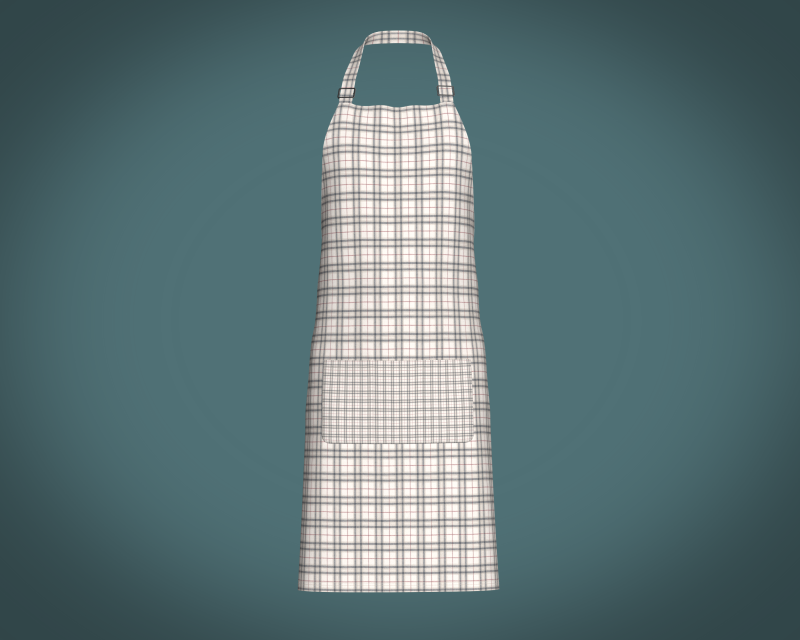 Apron - Checked V2 3Dモデル .c4d .max .obj .3ds .fbx .stl .blend 