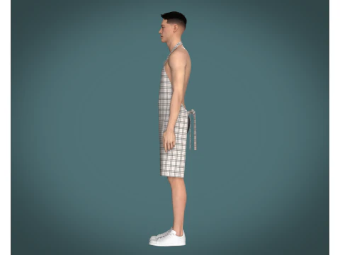 Apron - Checked V2 3D Model