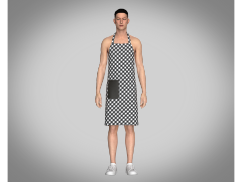 Apron - Checked V3 3D Model