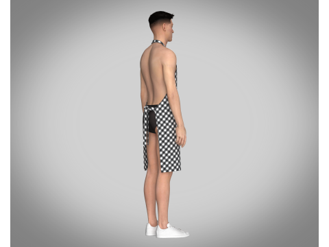 Apron - Checked V3 3D Model