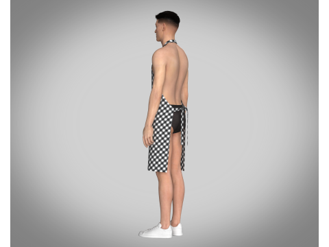 Apron - Checked V3 3D Model