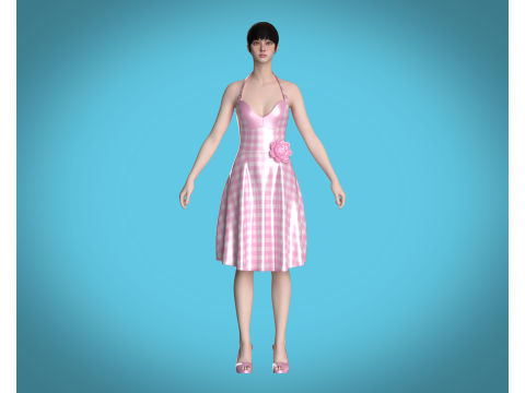 Barbie Dress V4 3D Model