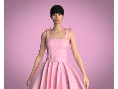 Barbie Dress - Barbie Logo Modelo 3D