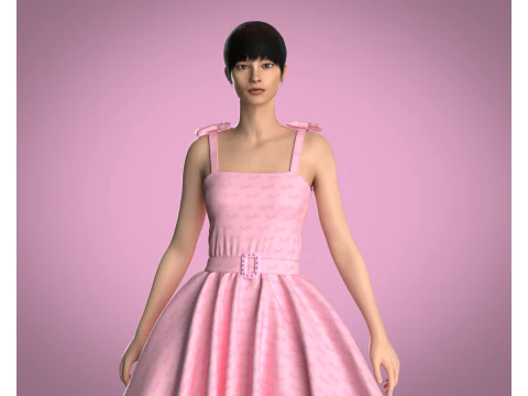 Barbie Dress - Barbie Logo 3D Model