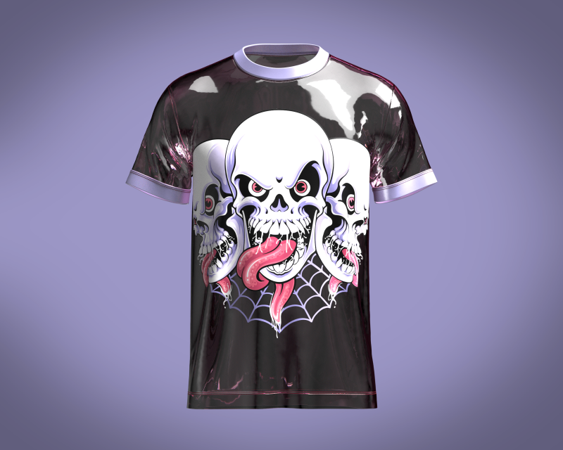 Tshirt laughing skull - Metaverse Modèle 3D .c4d .max .obj .3ds .fbx .stl .blend 