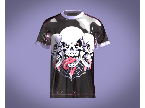 Tshirt laughing skull - Metaverse 3D Model