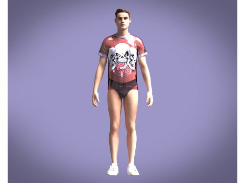 Tshirt laughing skull - Metaverse Modèle 3D