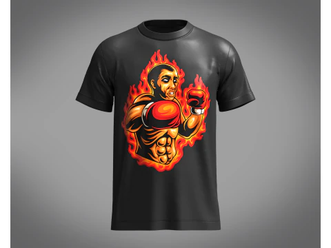 Camiseta boxe chama - Metaverso Modelo 3D