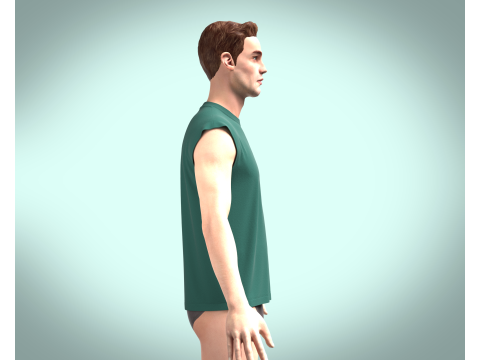Box cut T-shirt Modello 3D