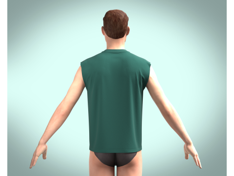 Box cut T-shirt Modello 3D