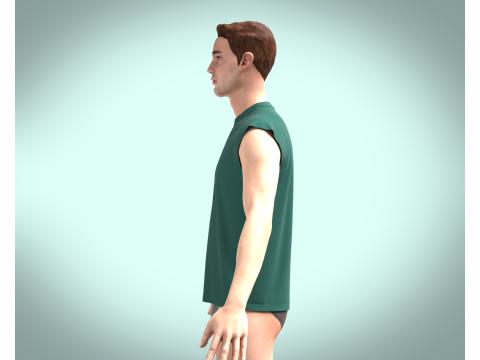 Box cut T-shirt Modello 3D
