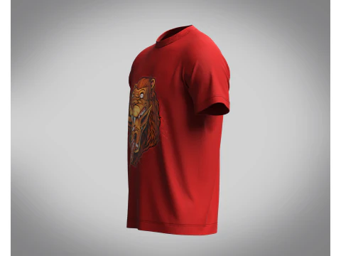 Tshirt - Lion Face 3D Model