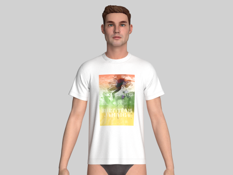 T-Shirt With Print 3D-Modell