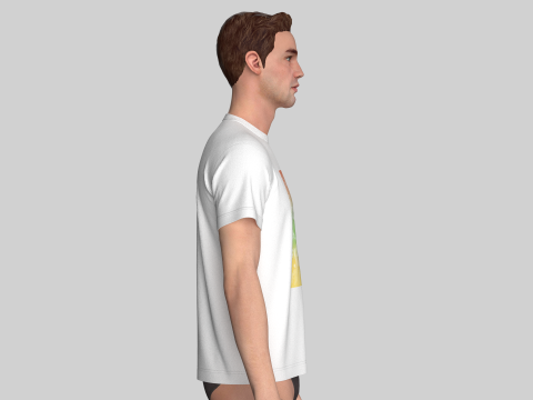 T-Shirt With Print 3D-Modell