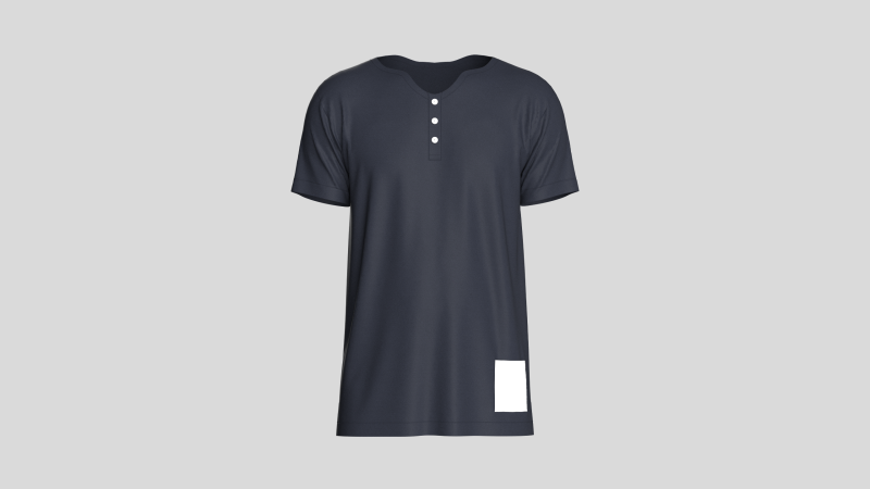 T-Shirt With Button 3D Model .c4d .max .obj .3ds .fbx .stl .blend 