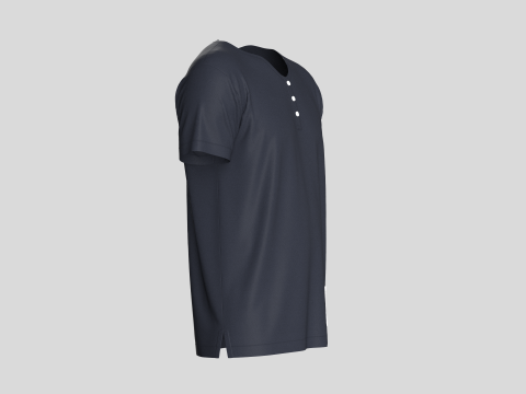 T-Shirt With Button 3D Model