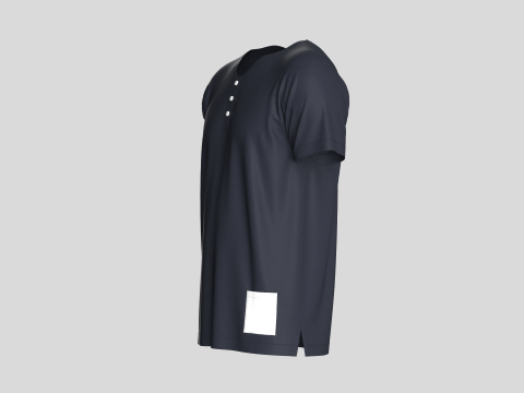 T-Shirt With Button 3D Model