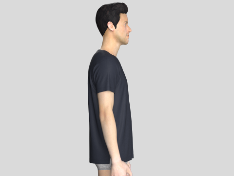 T-Shirt With Button 3D Model