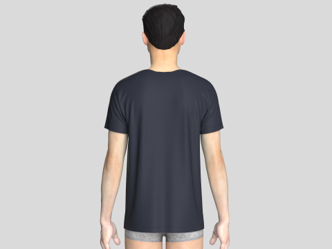 T-Shirt With Button 3D Model