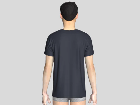 T-Shirt With Button 3D Model