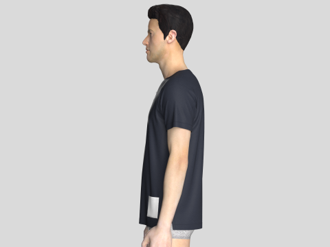 T-Shirt With Button 3D Model