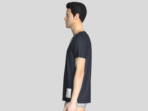 T-Shirt With Button 3D Model