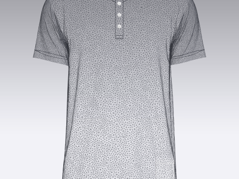 T-Shirt With Button 3D Model
