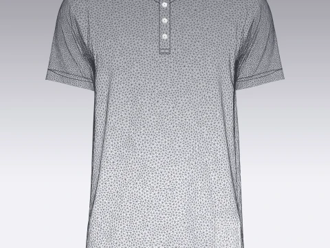 T-Shirt With Button 3D Model