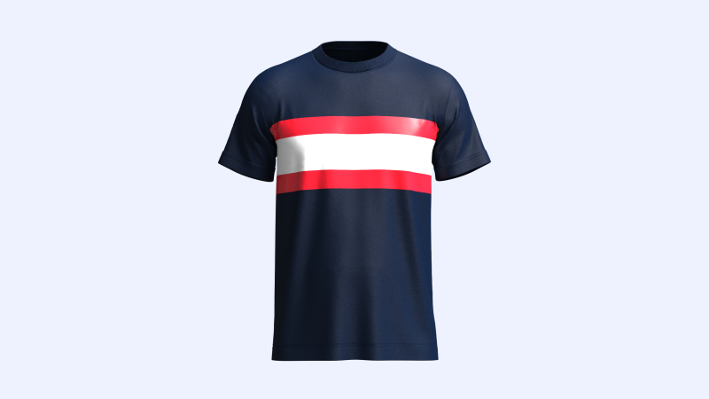 Tommy Hilfiger Stripe T-Shirt 3D Model .c4d .max .obj .3ds .fbx .stl .blend 