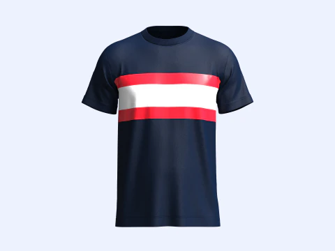 Camiseta a rayas de Tommy Hilfiger Modelo 3D
