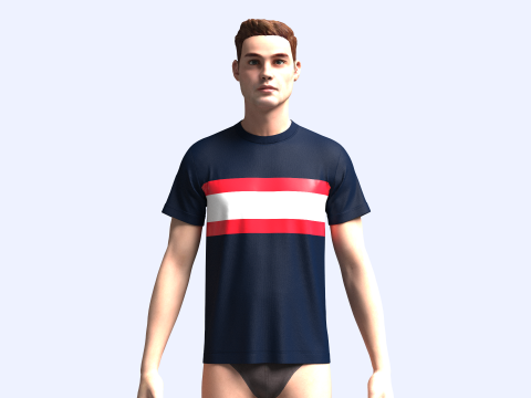 Tommy Hilfiger Stripe T-Shirt 3D Model