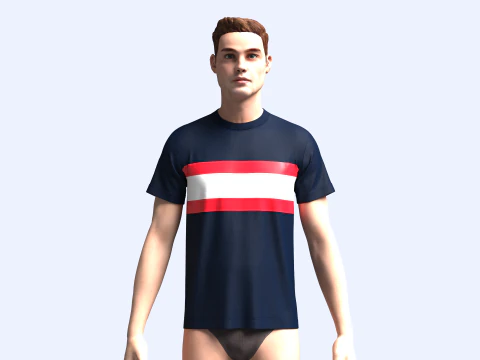 Tommy Hilfiger Stripe T-Shirt 3D Model