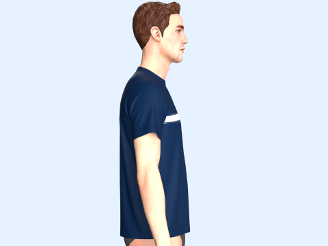 Tommy Hilfiger Blue T-Shirt Model 3D