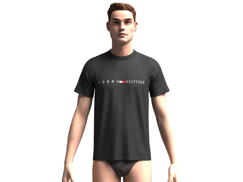 Tommy Hilfiger Black T-Shirt Model 3D
